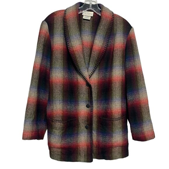 Arizona Jean Company Jackets & Blazers - Arizona Jean Company Women Vintage Y2K Plaid Wool Blend Button Blazer Academia